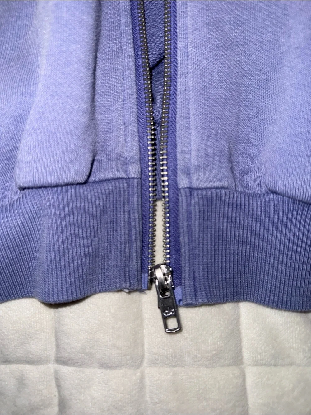 ALO Yoga Cropped Zip Hoodie in Purple XS